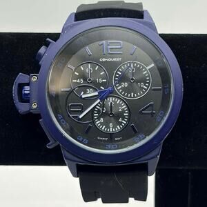 Blue & Black Conquest Men’s Watch